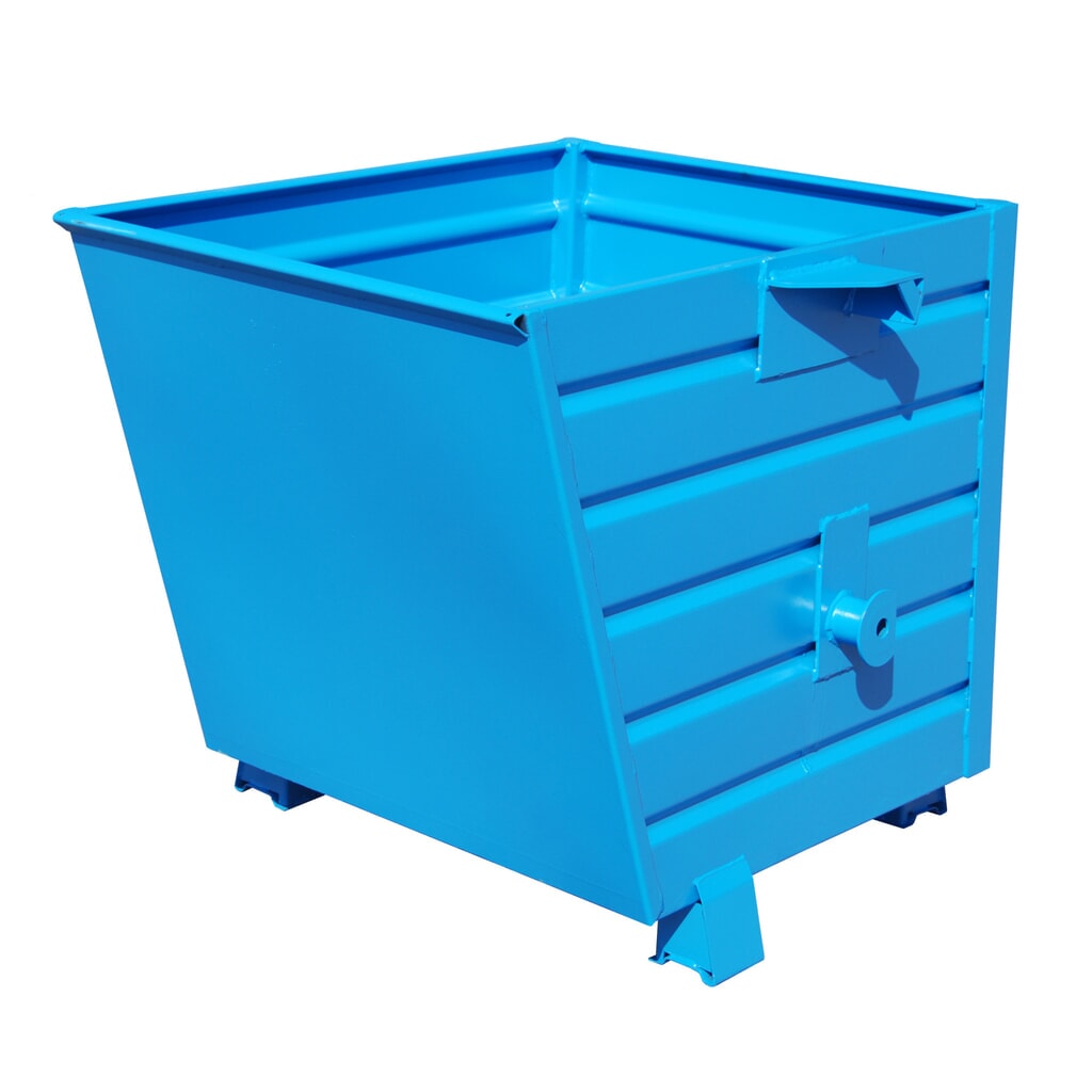 Bauer® Stapelbare kantelbak, gelakt, volume 0,55 m³, RAL 5012 lichtblauw Product afbeelding: Bauer® Stapelbare kantelbak, gelakt, volume 0,55 m³, RAL 5012 lichtblauw