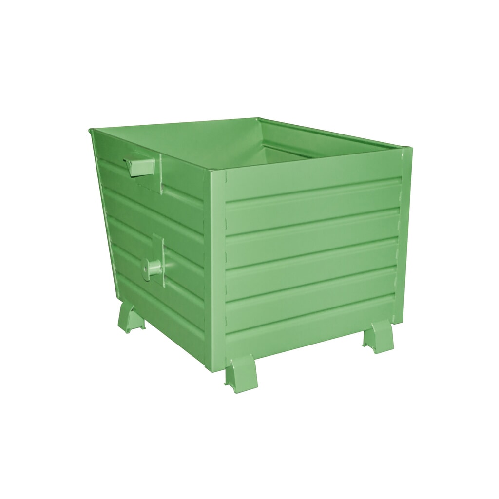 Bauer® Stapelbare kantelbak, gelakt, volume 0,9 m³, RAL 6011 resedagroen Product afbeelding: Bauer® Stapelbare kantelbak, gelakt, volume 0,9 m³, RAL 6011 resedagroen