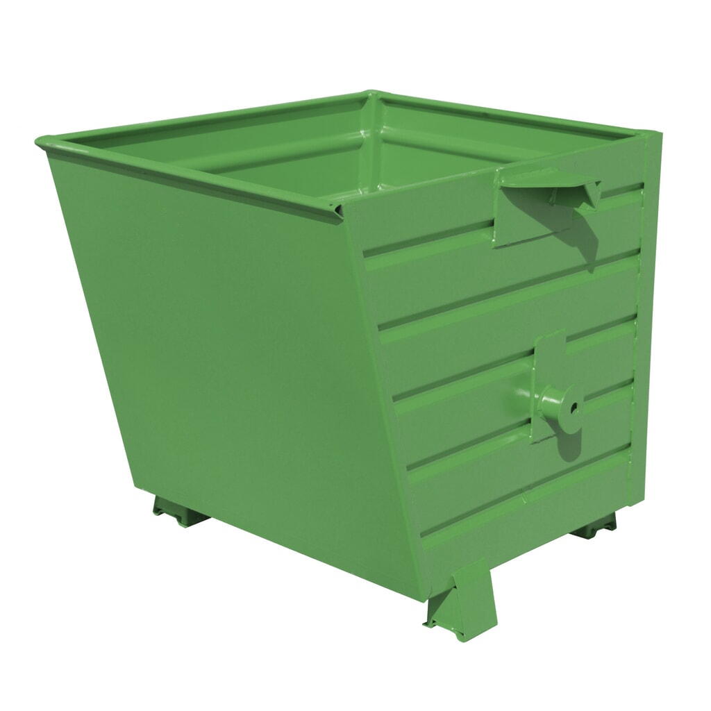 Bauer® Stapelbare kantelbak, gelakt, volume 0,55 m³, RAL 6011 resedagroen Product afbeelding: Bauer® Stapelbare kantelbak, gelakt, volume 0,55 m³, RAL 6011 resedagroen