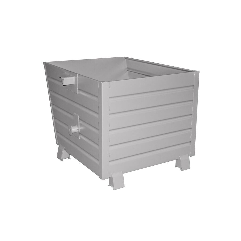 Bauer® Stapelbare kantelbak, gelakt, volume 0,9 m³, RAL 7005 muisgrijs Product afbeelding: Bauer® Stapelbare kantelbak, gelakt, volume 0,9 m³, RAL 7005 muisgrijs