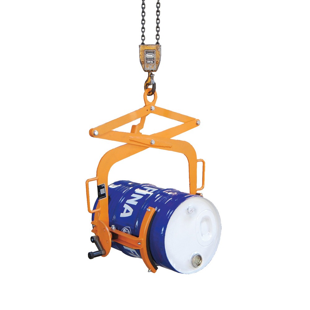 Product afbeelding: Bauer® vatgrijper met tangfunctie voor stalen vaten 60 liter, draagvermogen 100 kg, thermisch verzinkt