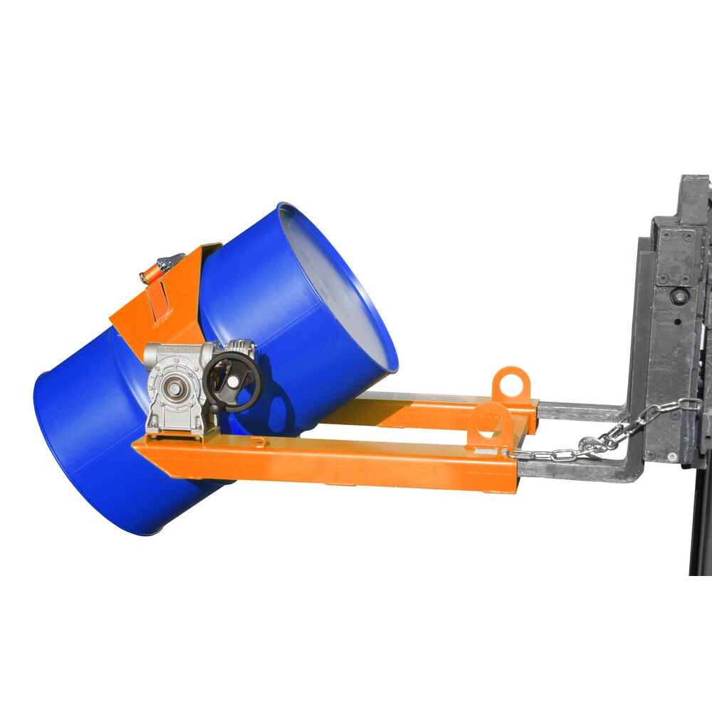 Product afbeelding: Bauer® Vatenkantelaar, cap. 300 kg, voor vat-Ø 350-600 mm, zwengel, RAL 2000 geeloranje