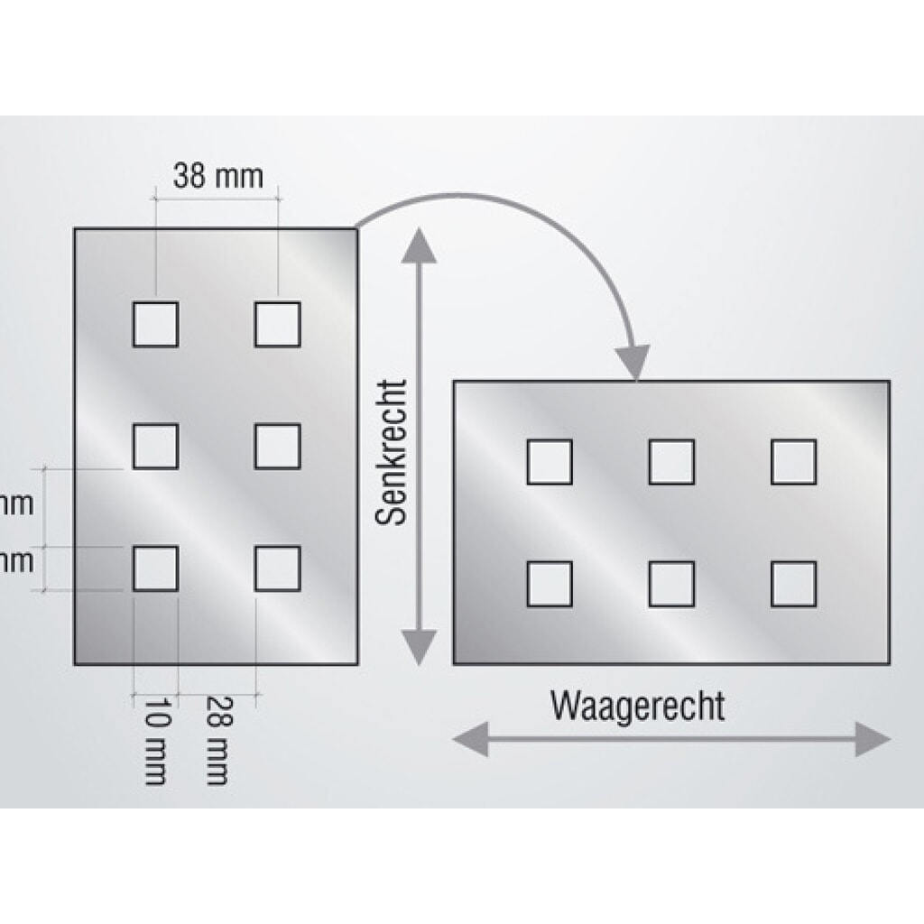 Productafbeelding nr. 2: Geperforeerde plaat voor werktafels en -banken, b x h 1.500 x 450 mm