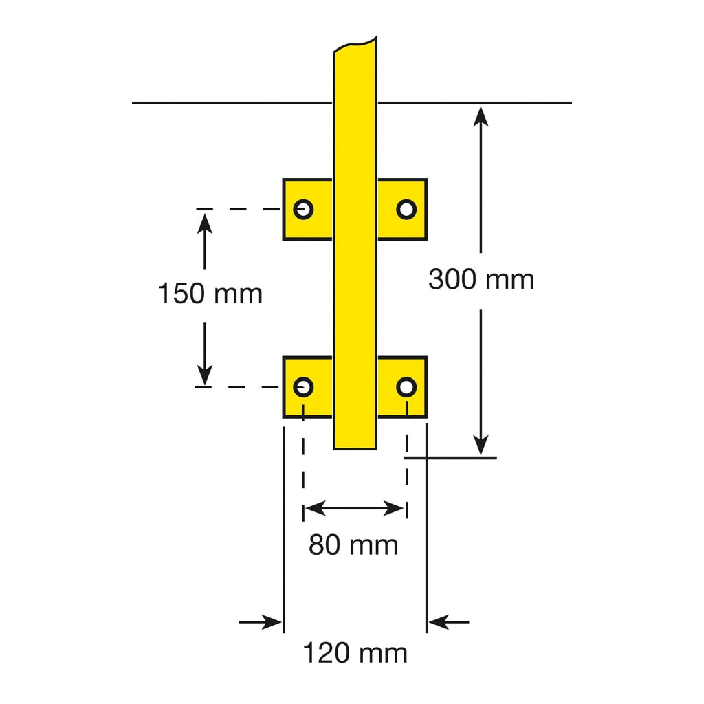 Beschermbeugel, binnen, zijdelingse bevestiging, hxb 1.300 x 2.000 mm Productafbeelding nr. 4: Beschermbeugel, binnen, zijdelingse bevestiging, hxb 1.300 x 2.000 mm