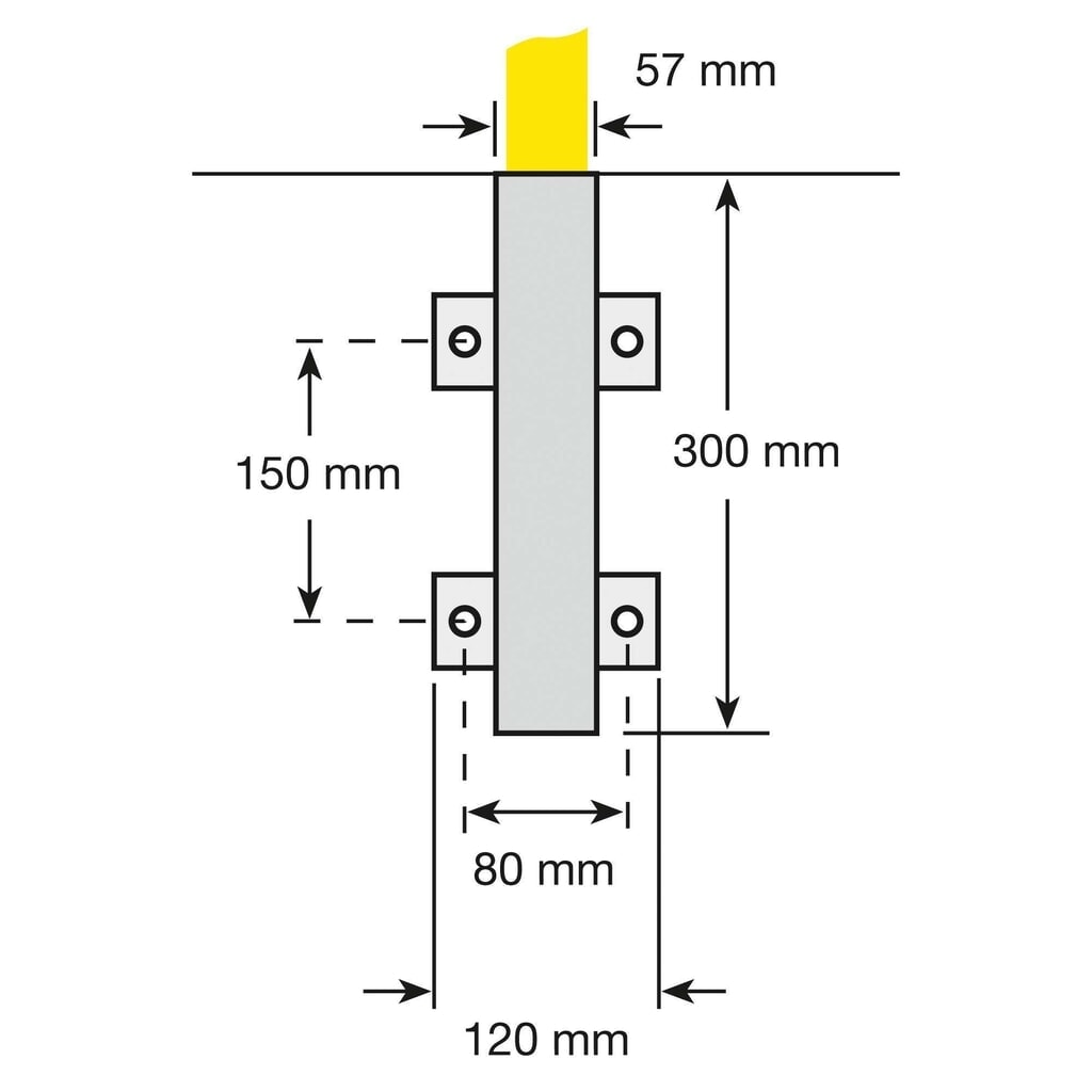 Beschermbeugel, binnen, zijdelingse bevestiging, uitneembaar, hxb 1.300 x 1.000 mm Productafbeelding nr. 4: Beschermbeugel, binnen, zijdelingse bevestiging, uitneembaar, hxb 1.300 x 1.000 mm