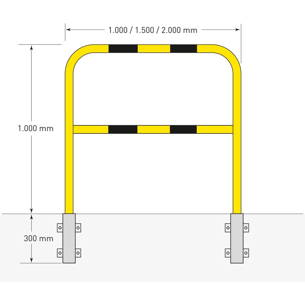 Beschermbeugel, binnen, zijdelingse bevestiging, uitneembaar, hxb 1.300 x 1.000 mm Productafbeelding nr. 5: Beschermbeugel, binnen, zijdelingse bevestiging, uitneembaar, hxb 1.300 x 1.000 mm