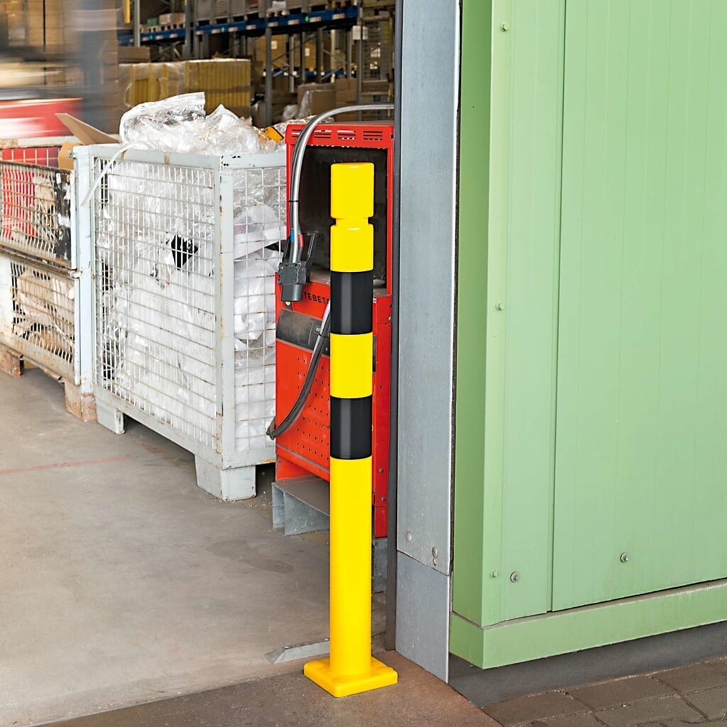 Beschermpaal MORAVIA FLEX, van TPU, voor keilboutbevestiging, hxØ 1.000 x 80 mm, geel-zwart Productafbeelding nr. 2: Beschermpaal MORAVIA FLEX, van TPU, voor keilboutbevestiging, hxØ 1.000 x 80 mm, geel-zwart