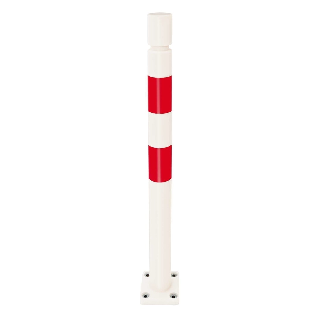 Beschermpaal MORAVIA FLEX, van TPU, voor keilboutbevestiging, hxØ 1.000 x 80 mm, rood-wit Product afbeelding: Beschermpaal MORAVIA FLEX, van TPU, voor keilboutbevestiging, hxØ 1.000 x 80 mm, rood-wit