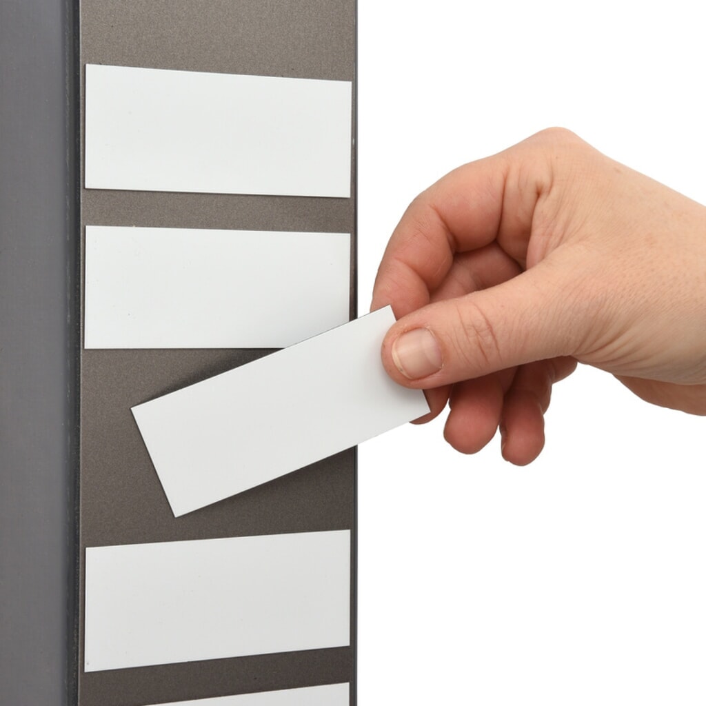 Product afbeelding: Beschrijfbare magneetplaatjes voor kaartensorteerbord, kort, 25 st./VE