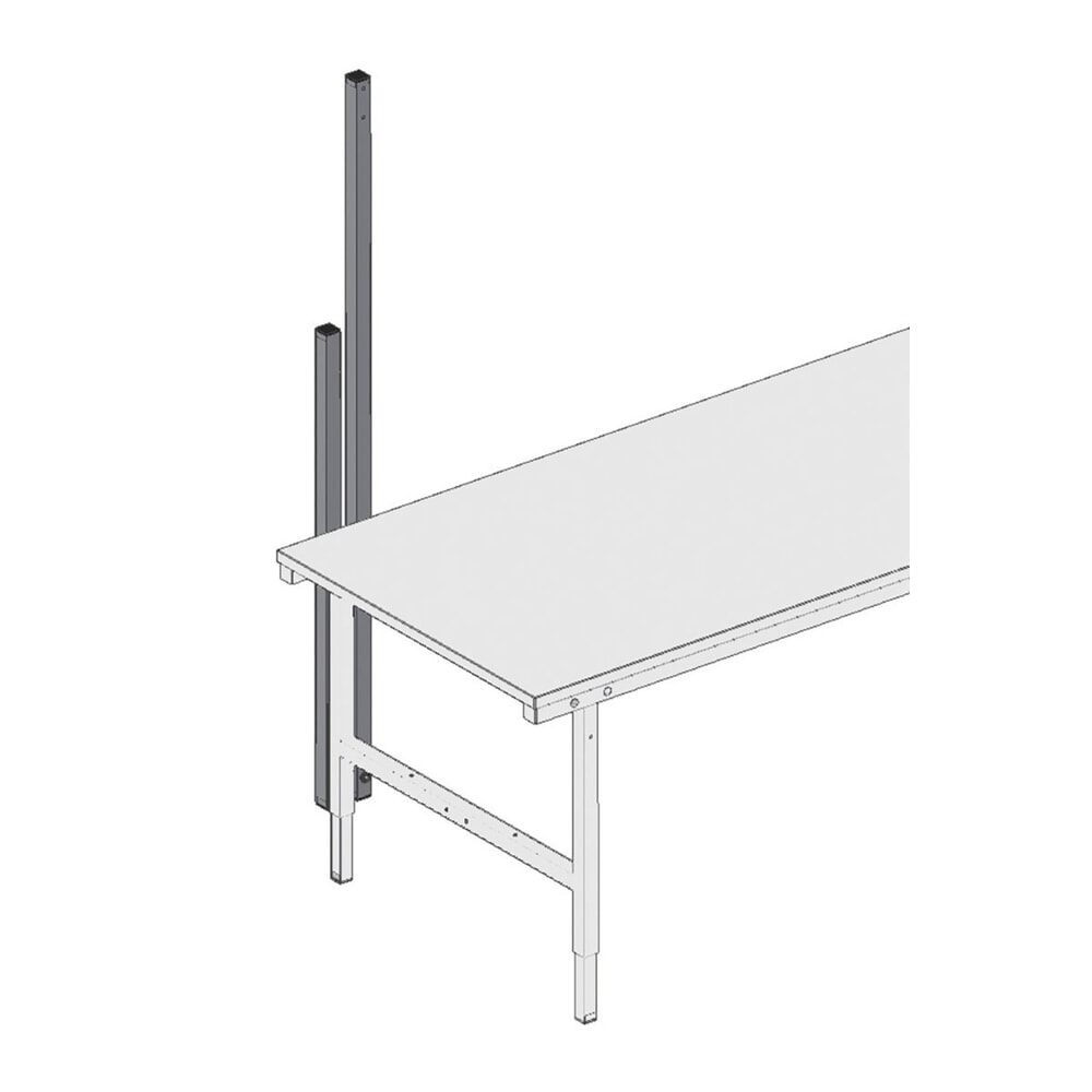 Productafbeelding nr. 2: 2 korte montagebeugels voor Rocholz paktafel, hxbxd 1.170 x 40 x 40 mm, 485 mm boven het tafelblad