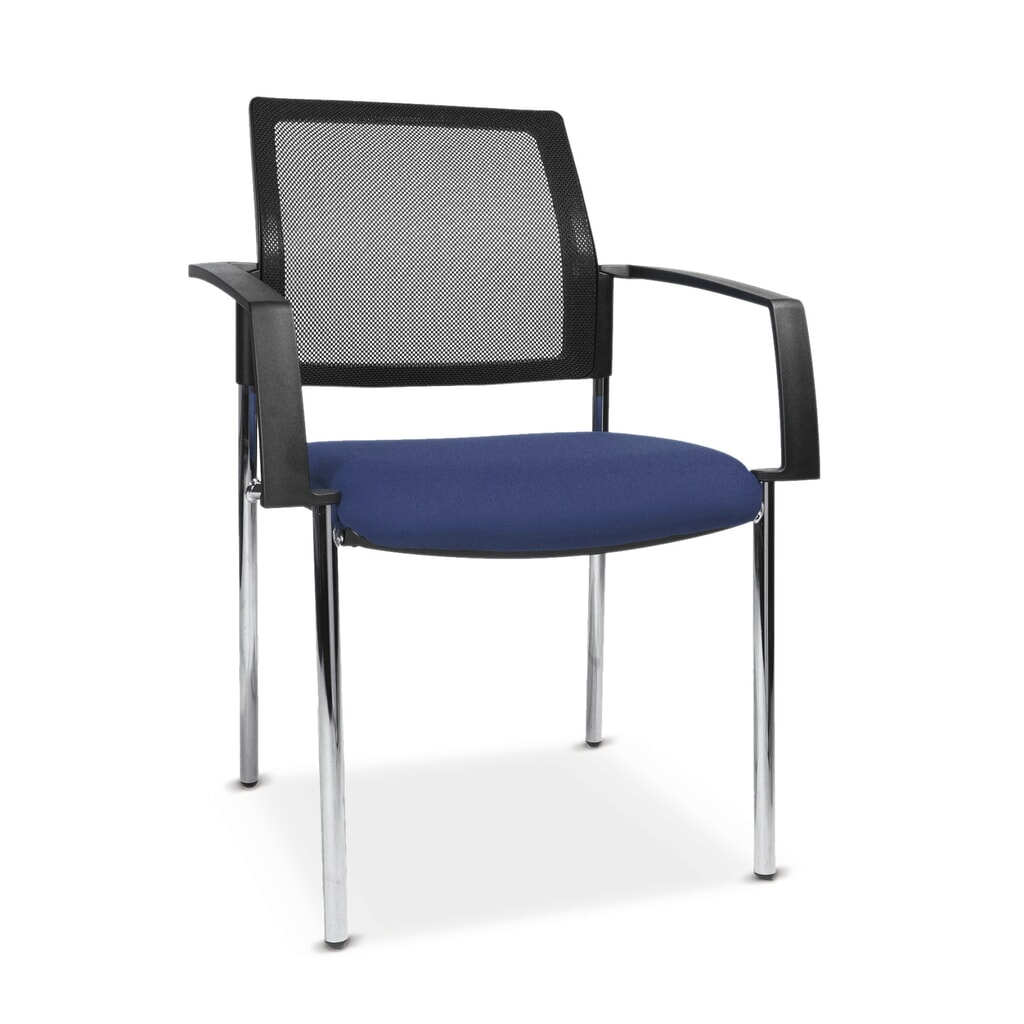 Bezoekersstoel Topstar® BtoB 10 met gestoffeerde rugleuning + onderstel met 4 poten, zwart Product afbeelding: Bezoekersstoel Topstar® BtoB 10 met gestoffeerde rugleuning + onderstel met 4 poten, zwart