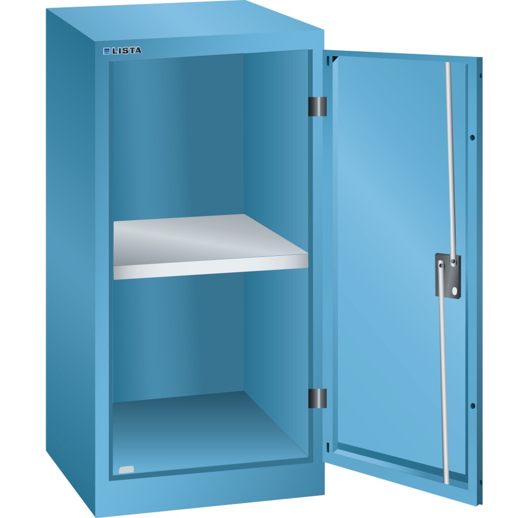 Bijzetkast LISTA, (bxdxh) 500x400x1000 mm, 1 verstelbaar legbord, lichtblauw, KEY Lock Product afbeelding: Bijzetkast LISTA, (bxdxh) 500x400x1000 mm, 1 verstelbaar legbord, lichtblauw, KEY Lock