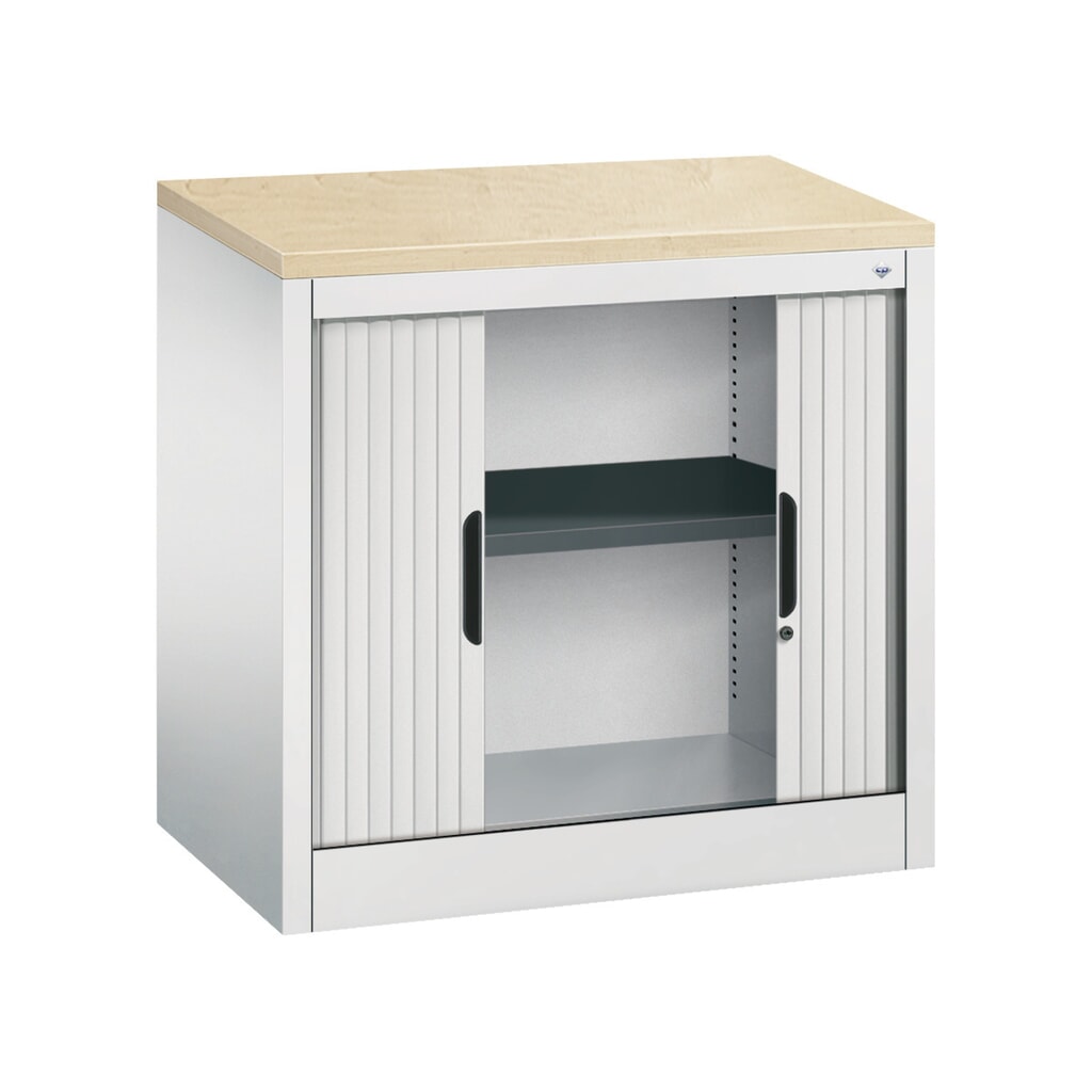 Productafbeelding nr. 4: Bijzetroldeurkast C+P, 1 1/2 OH, breedte 800 mm, lichtgrijs, Esdoorn