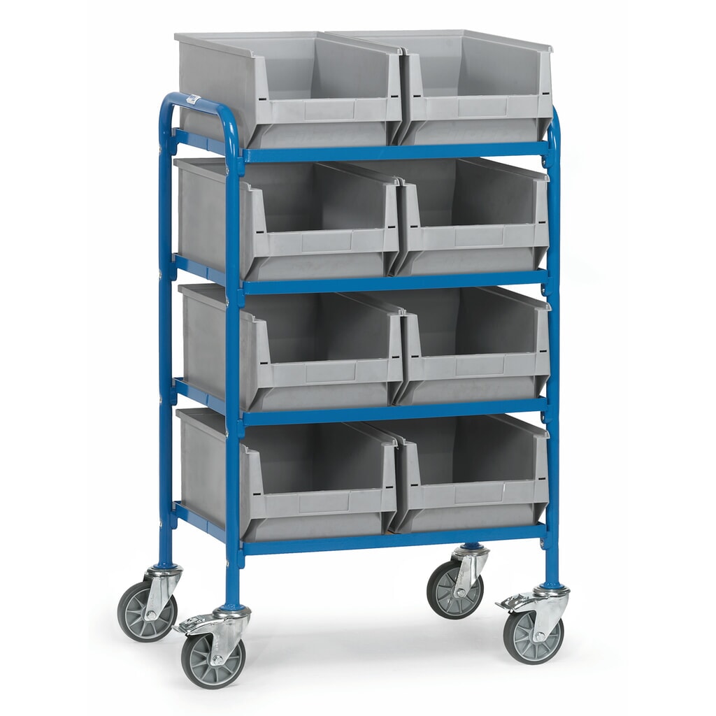 Bijzetwagen fetra® met bakken, laadvlak 630 x 470 mm Product afbeelding: Bijzetwagen fetra® met bakken, laadvlak 630 x 470 mm