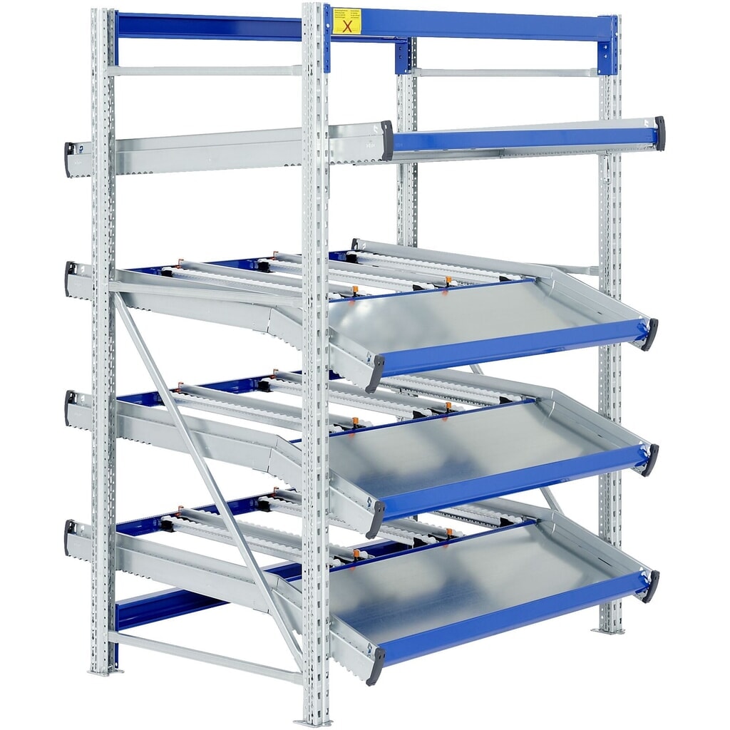 Product afbeelding: Bito stukgoed-doorrolrek compleet pakket, h x b x d 2.000 x 1.470 x 1.300 mm, statisch, doorrolschappen geknikt