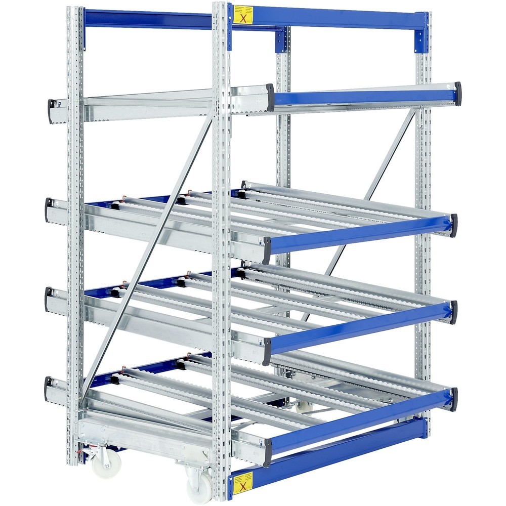 Productafbeelding nr. 1: Bito stukgoed-doorrolrek compleet pakket, h x b x d 2.000 x 1.470 x 1.300 mm, verrijdbaar, doorrolschappen recht