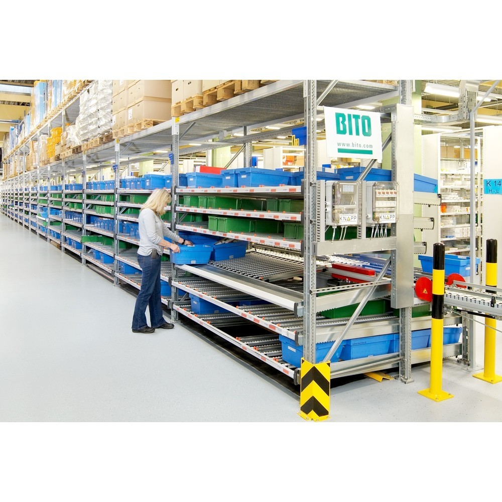 Productafbeelding nr. 2: Bito stukgoed-doorrolrek compleet pakket, h x b x d 2.000 x 1.470 x 1.300 mm, verrijdbaar, doorrolschappen recht