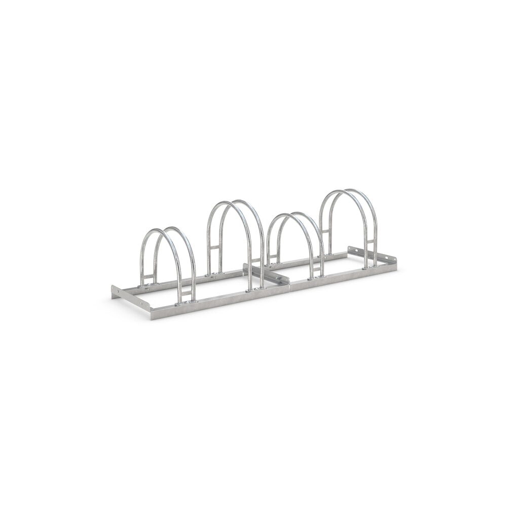 Product afbeelding: Bogenfietsrek, 1-zijdig, 4 plaatsen, verzinkt
