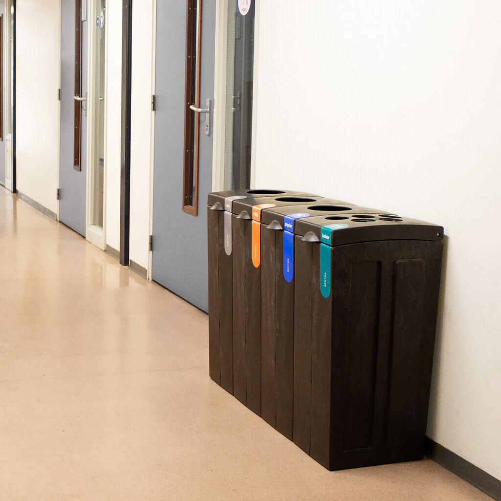Productafbeelding nr. 4: Afvalbak BON TON Original met inwerpopening, van 100% gerecycled polypropyleen, 70 liter, grijs