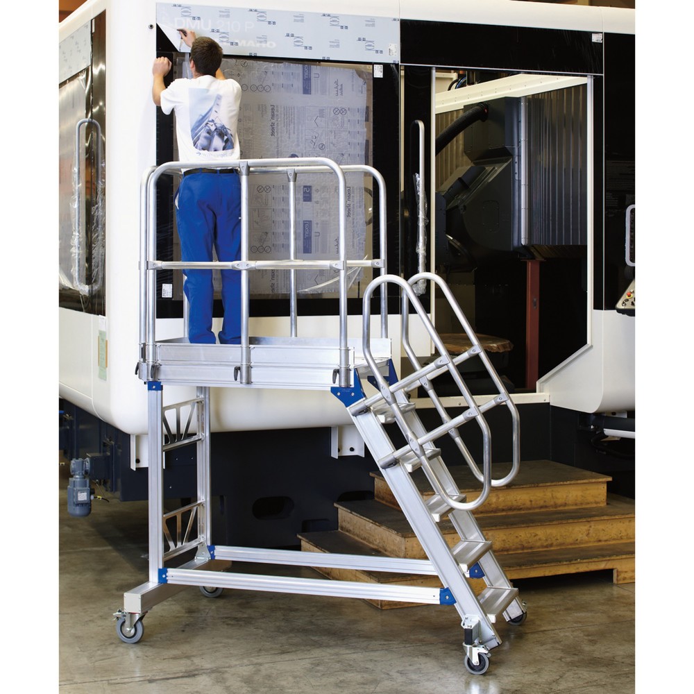Product afbeelding: Bordestrap ZARGES, verrijdbaar, helling 60°, tredebreedte 600, stahoogte 1,25 m