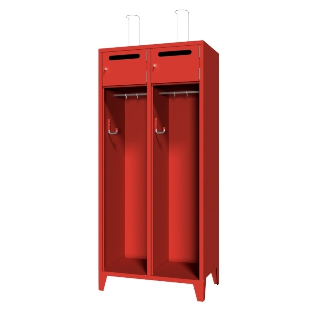 Brandweerkast PAVOY met poten + inwerpgleuf, hxbxd 1.850 x 830 x 500 mm Productafbeelding nr. 2: Brandweerkast PAVOY met poten + inwerpgleuf, hxbxd 1.850 x 830 x 500 mm