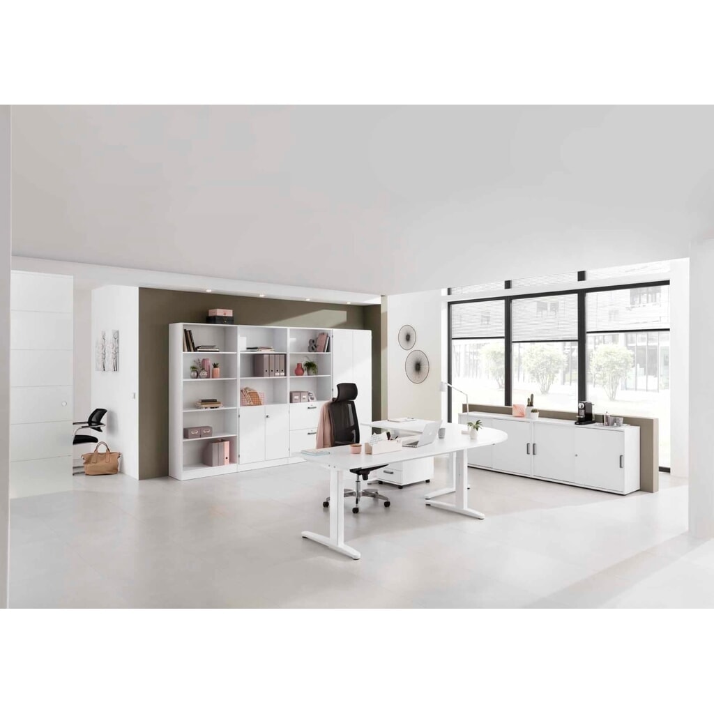 Productafbeelding nr. 2: Hammerbacher Handmatig in hoogte verstelbaar bureau, C-poot, BxD 1.600 x 800 mm, mgrijs