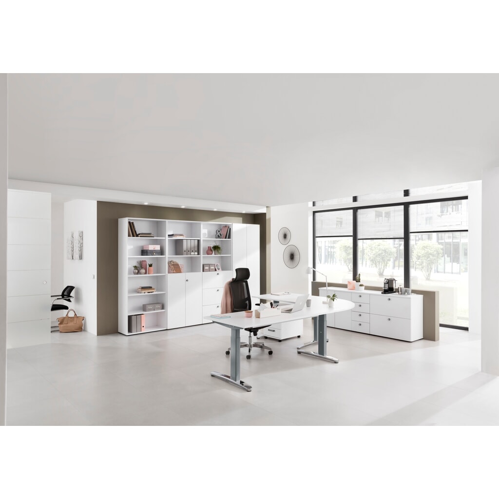 Productafbeelding nr. 6: Hammerbacher Handmatig in hoogte verstelbaar bureau, C-poot, BxD 1.600 x 800 mm, mgrijs