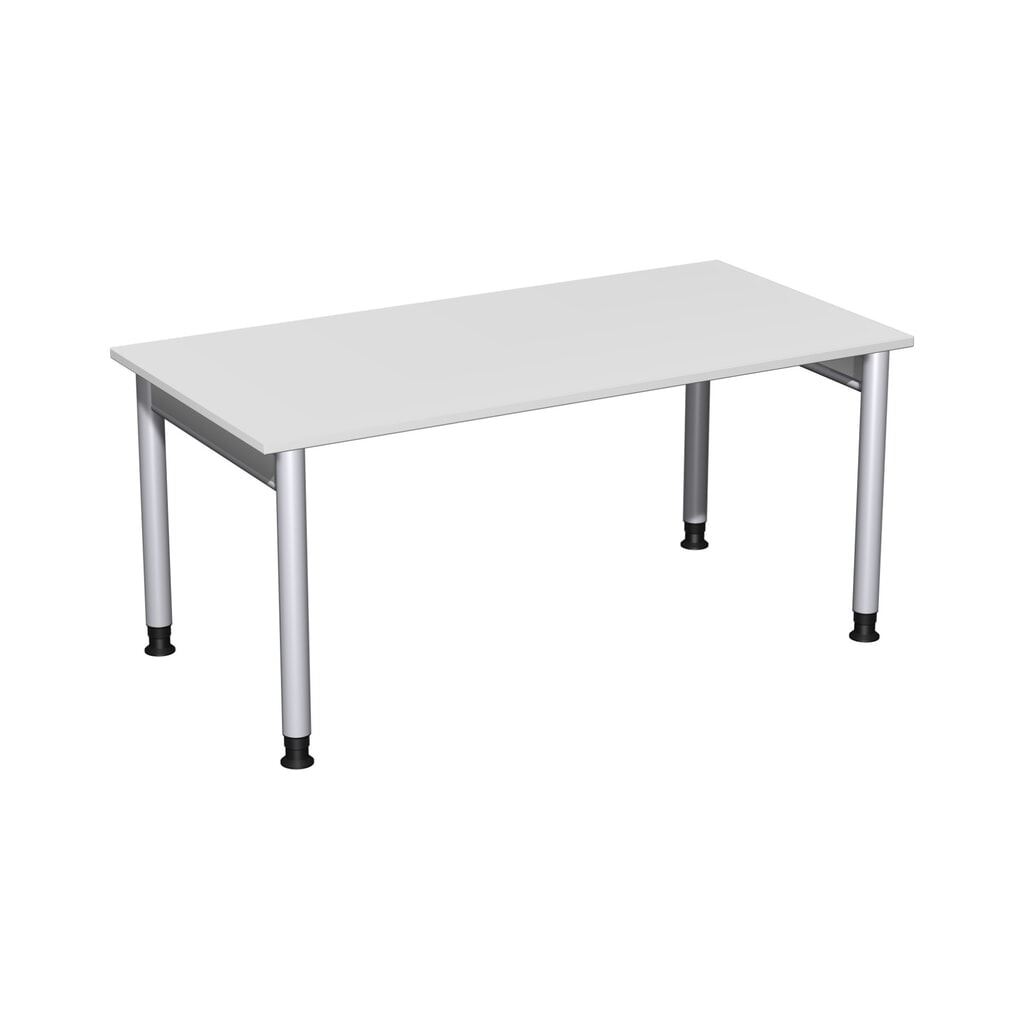 Product afbeelding: Geramöbel Handmatig in hoogte verstelbaar bureau Profi, 4-poots frame, BxD 1.600 x 800 mm, lichtgrijs