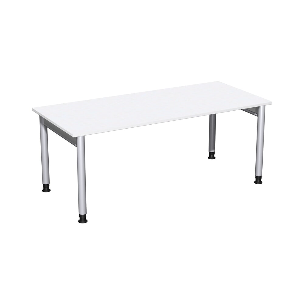Product afbeelding: Geramöbel Handmatig in hoogte verstelbaar bureau Profi, 4-poots frame, BxD 1.800 x 800 mm, wit