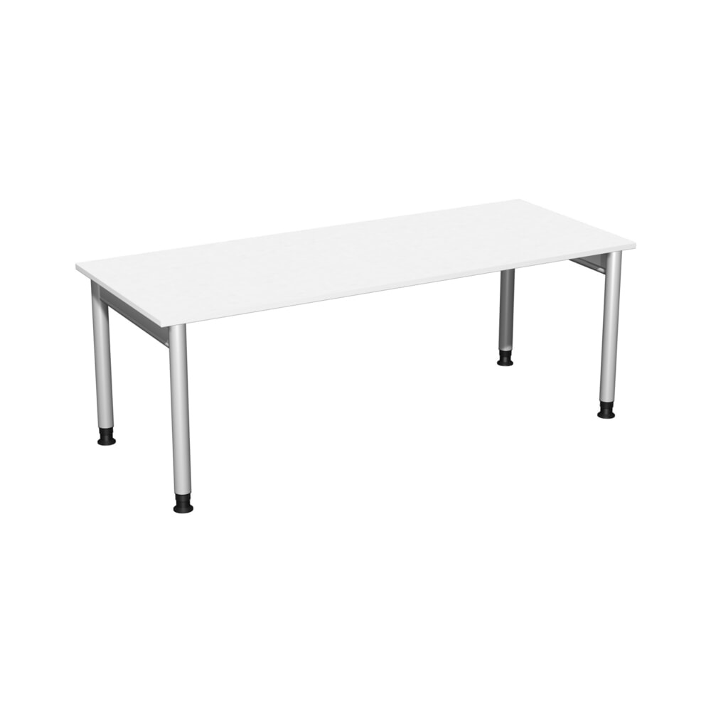 Product afbeelding: Geramöbel Handmatig in hoogte verstelbaar bureau Profi, 4-poots frame, BxD 2.000 x 800 mm, wit
