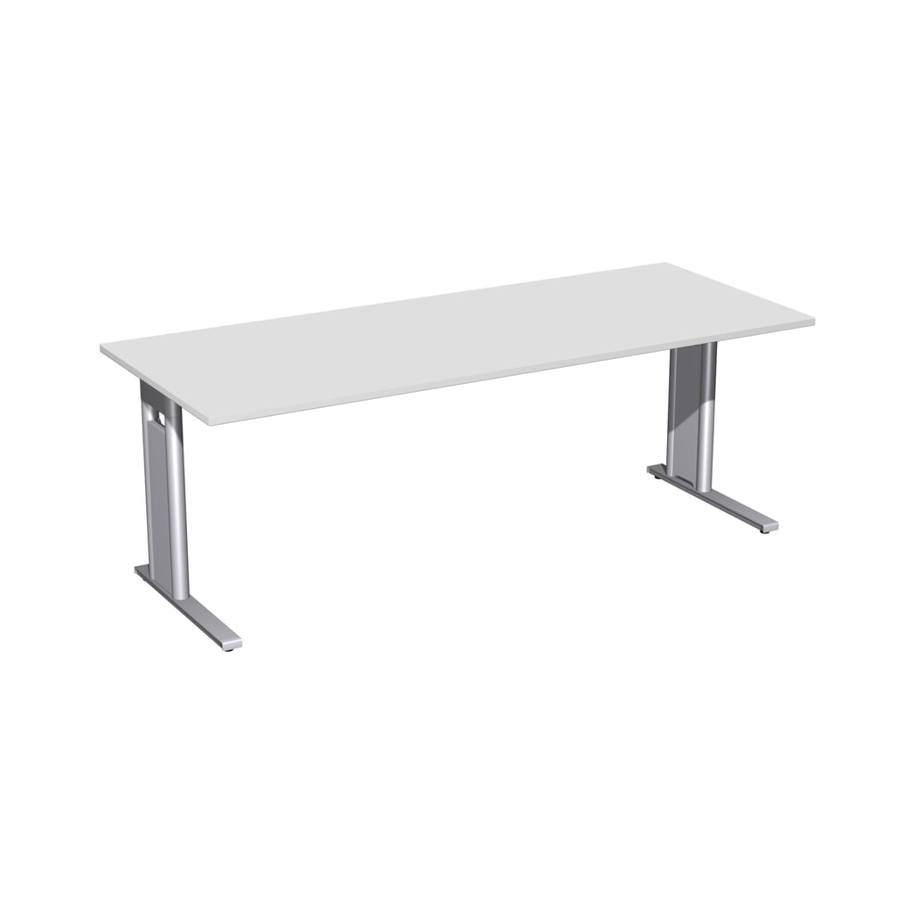 Product afbeelding: Geramöbel bureauschrijftafel Profi, onderstel met C-voet, BxD 2.000 x 800 mm, lichtgrijs