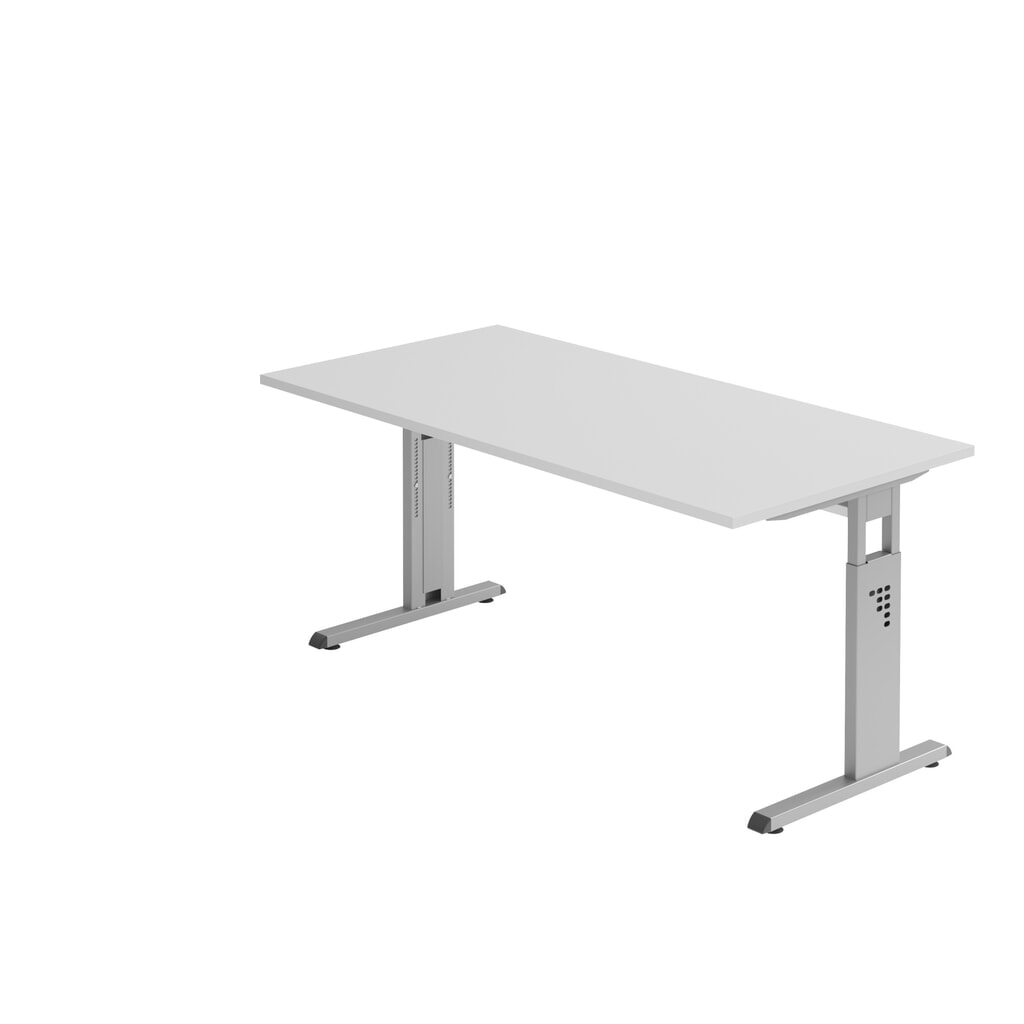 Hammerbacher handmatig in hoogte verstelbaar bureau Solid, C-poot, BxD 1.600 x 800 mm, grijs Product afbeelding: Hammerbacher handmatig in hoogte verstelbaar bureau Solid, C-poot, BxD 1.600 x 800 mm, grijs