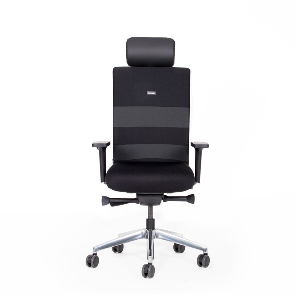 Product afbeelding: Bureaustoel lento agilis AG10, zwart, 100% polyester, met hoofdsteun