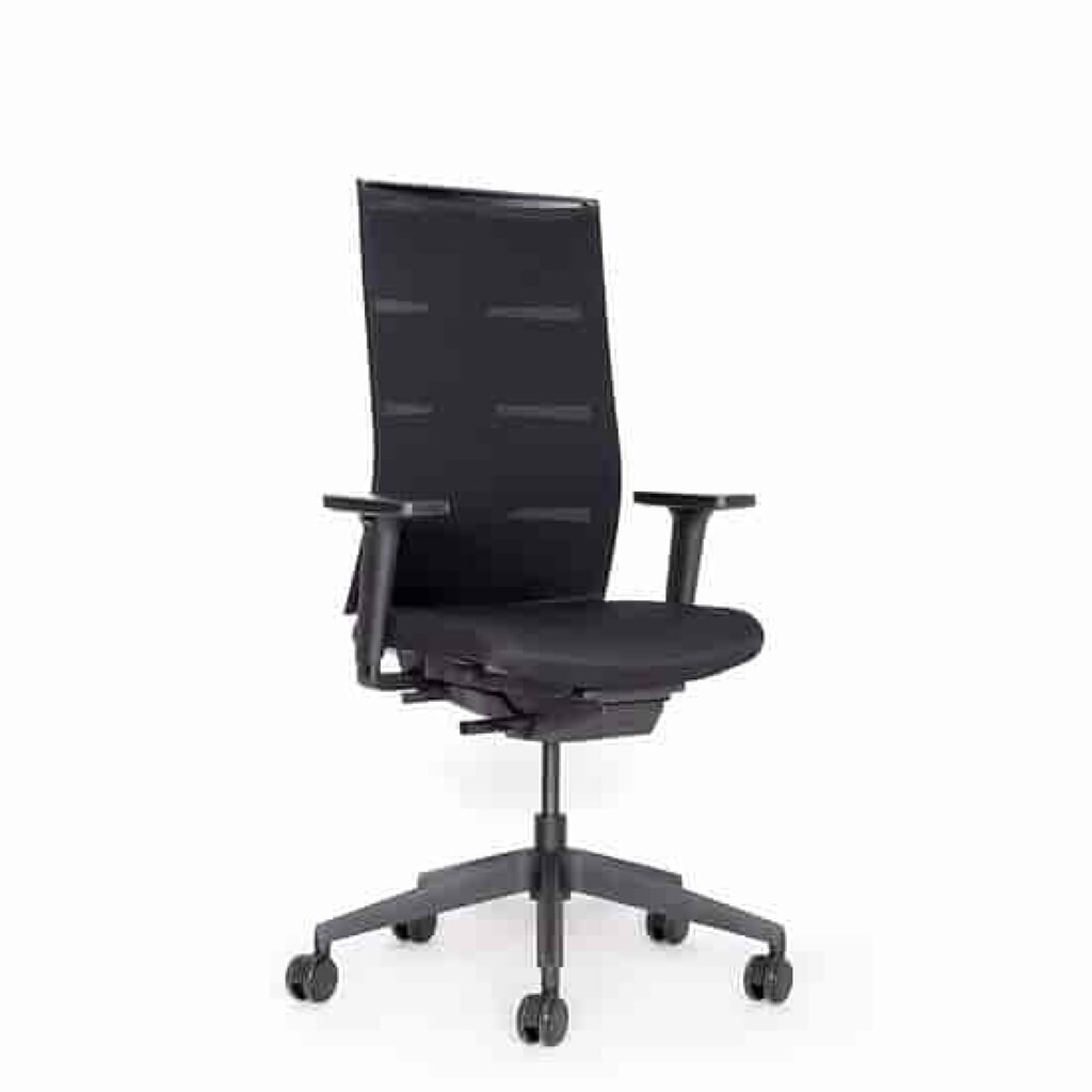 Bureaustoel lento agilis matrix MT12, 100% polyester, zwart Productafbeelding nr. 2: Bureaustoel lento agilis matrix MT12, 100% polyester, zwart