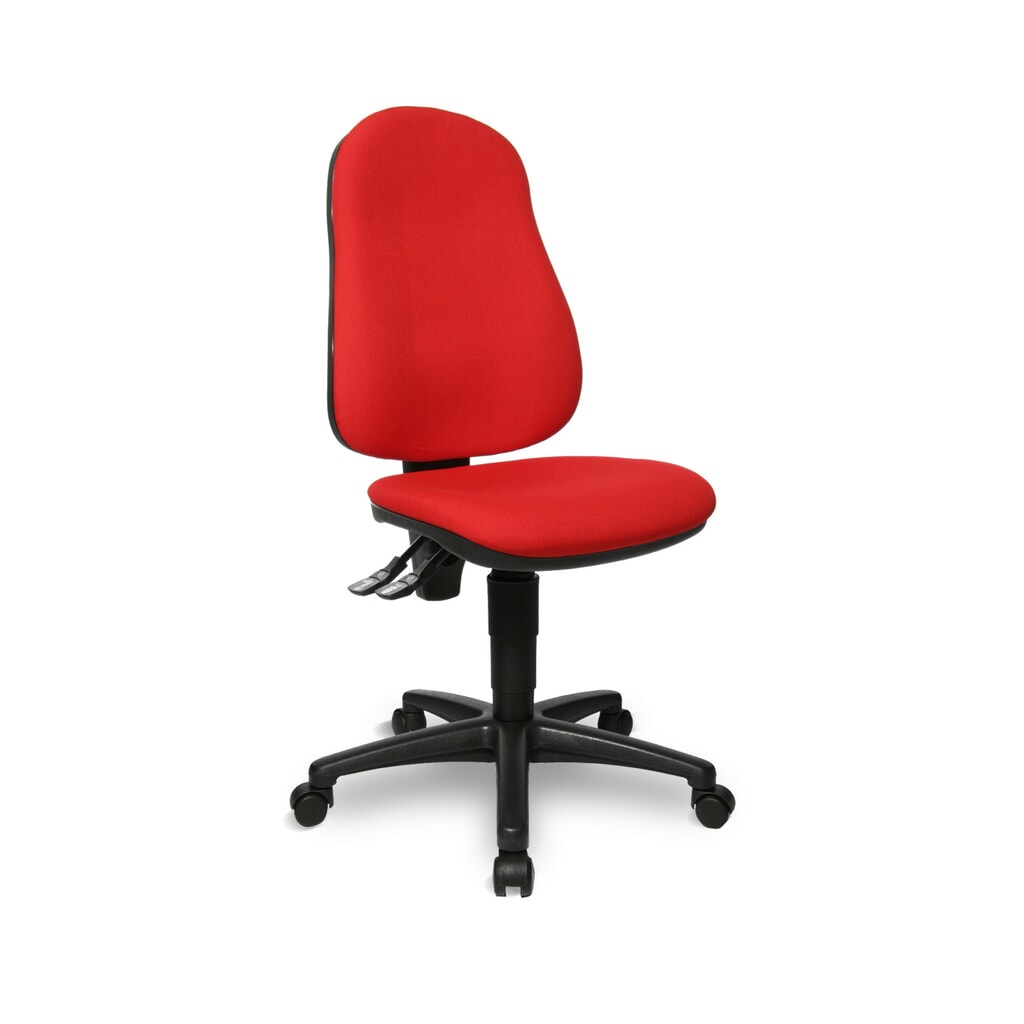 Draaibare bureaustoel met ergonomische zitting, rood Product afbeelding: Draaibare bureaustoel met ergonomische zitting, rood