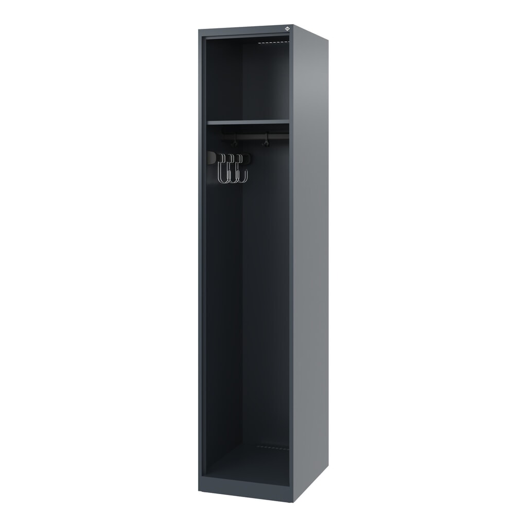 C+P brandweerkast EXPERT, vloerglijders, 1 compartiment, hxbxd 1.850 x 400 x 500 mm, antracietgrijs Product afbeelding: C+P brandweerkast EXPERT, vloerglijders, 1 compartiment, hxbxd 1.850 x 400 x 500 mm, antracietgrijs