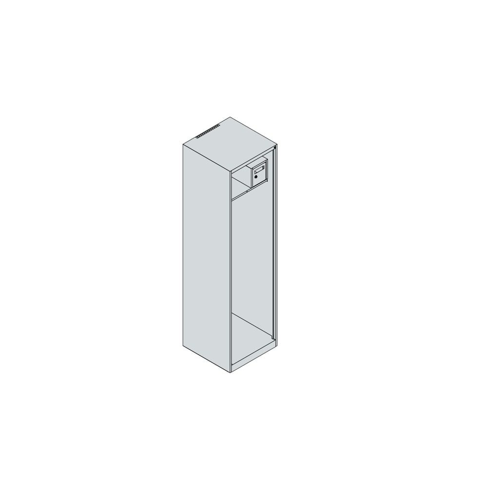 C+P brandweerkast FLEXO, vloerglijders, 1 compartiment, hxbxd 1.850 x 500 x 500 mm, vuurrood, met helmhouder Productafbeelding nr. 4: C+P brandweerkast FLEXO, vloerglijders, 1 compartiment, hxbxd 1.850 x 500 x 500 mm, vuurrood, met helmhouder