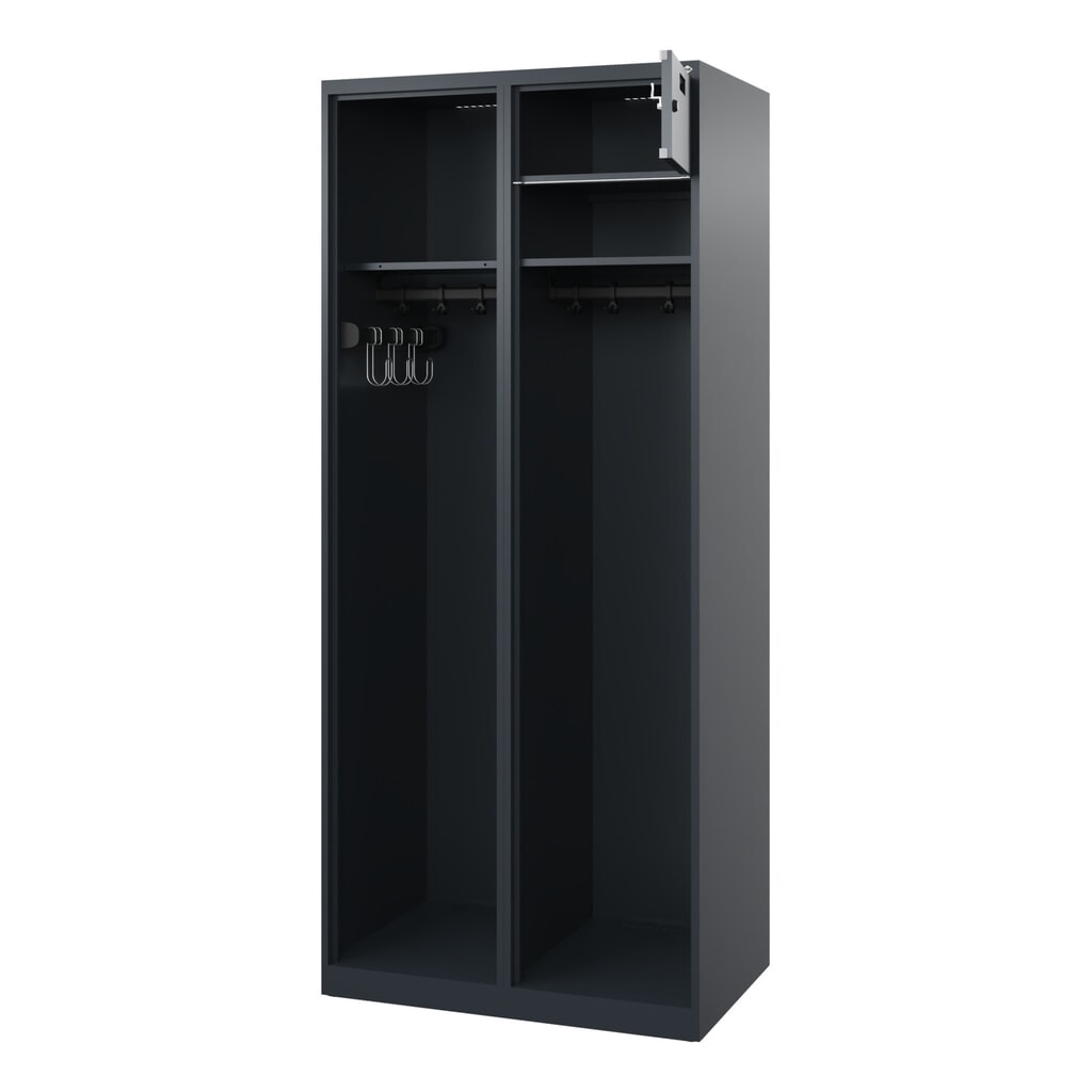 C+P brandweerkast KOMBI Open, vloerglijders, 1 compartiment, hxbxd 1.850 x 800 x 500 mm, antracietgrijs Product afbeelding: C+P brandweerkast KOMBI Open, vloerglijders, 1 compartiment, hxbxd 1.850 x 800 x 500 mm, antracietgrijs