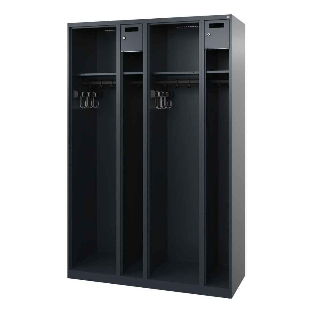 Productafbeelding nr. 4: C+P brandweerkast KOMBI Open, vloerglijders, 2 compartimenten, hxbxd 1.850 x 1.200 x 500 mm, antracietgrijs