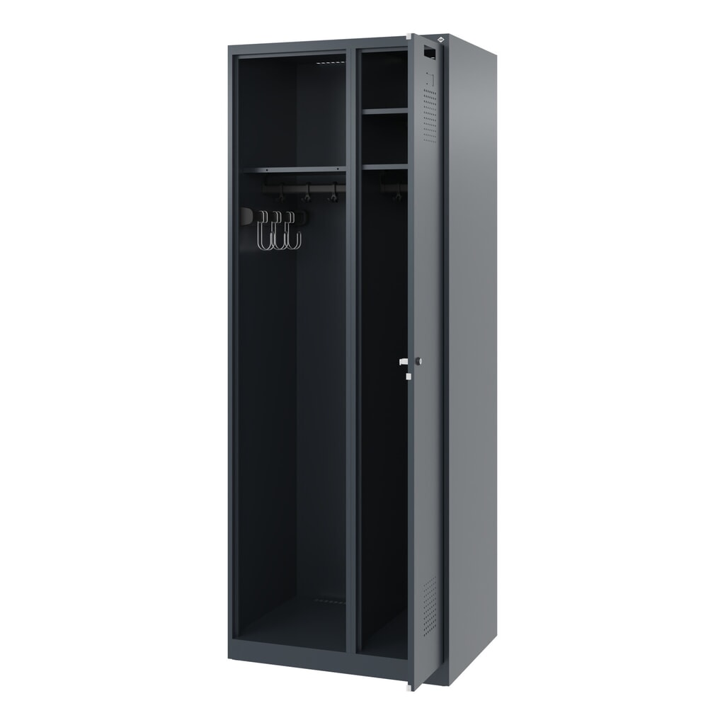 C+P brandweerkast KOMBI, vloerglijders, 1 compartiment, hxbxd 1.850 x 700 x 500 mm, antracietgrijs Product afbeelding: C+P brandweerkast KOMBI, vloerglijders, 1 compartiment, hxbxd 1.850 x 700 x 500 mm, antracietgrijs