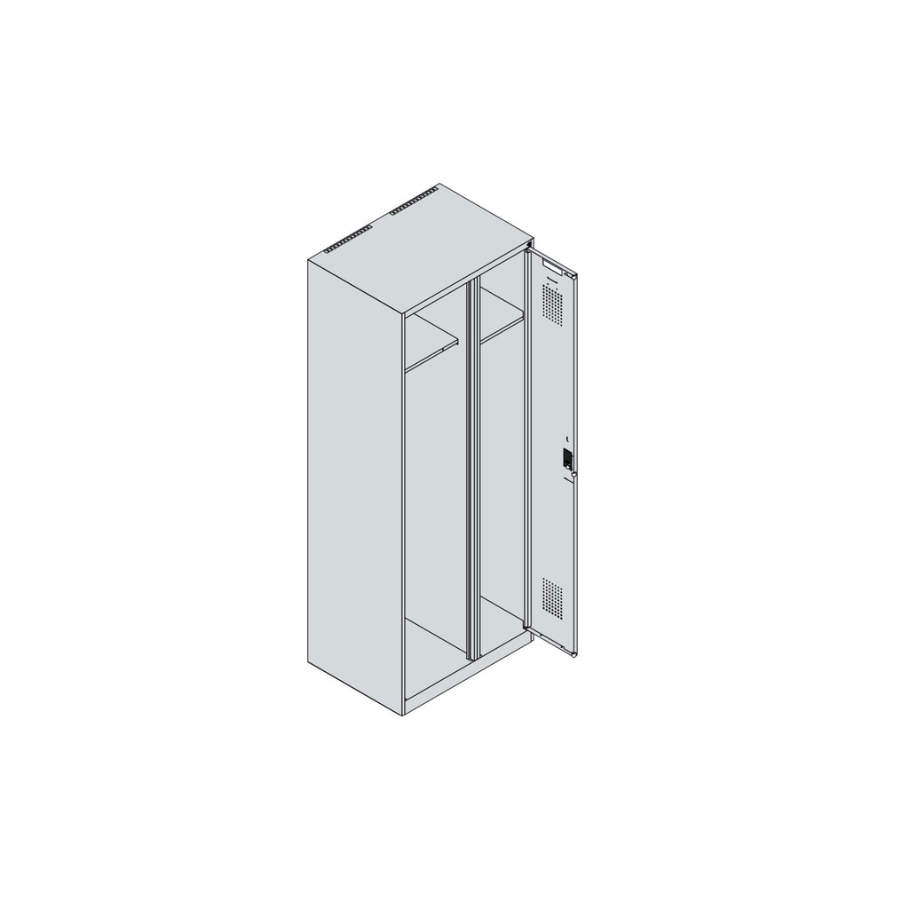 Productafbeelding nr. 4: C+P brandweerkast KOMBI, voeten, 1 compartiment, hxbxd 1.850 x 700 x 500 mm, vuurrood, met helmhouder