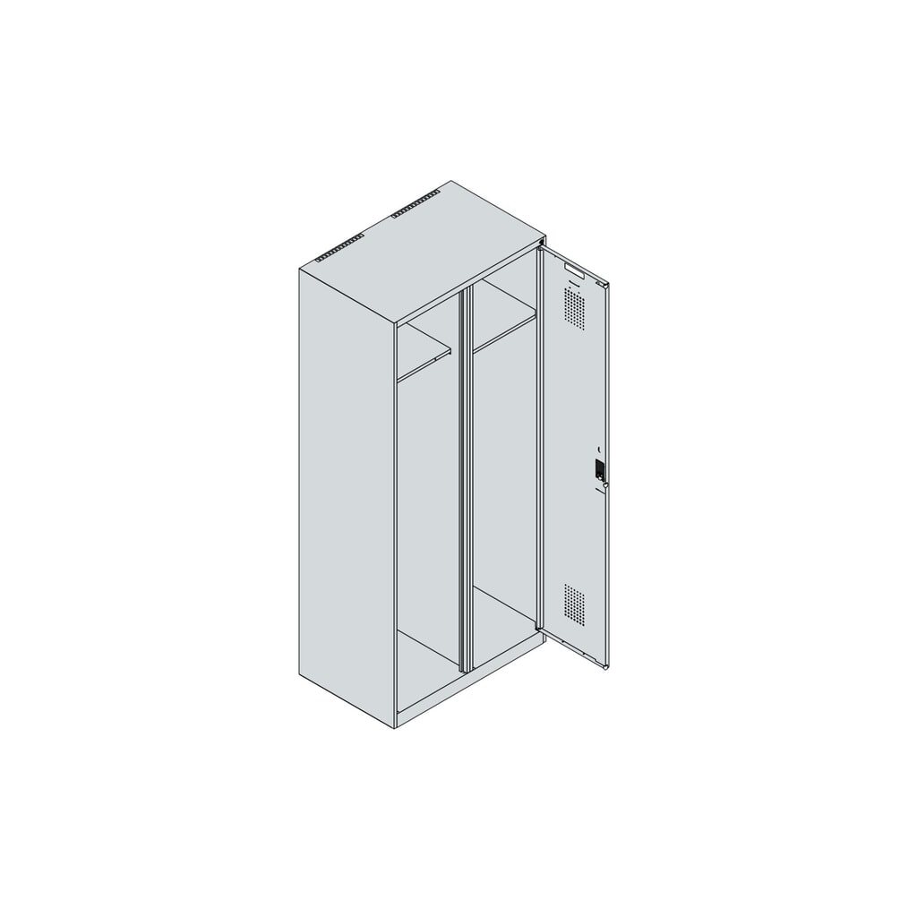 C+P brandweerkast KOMBI, vloerglijders, 1 compartiment, hxbxd 1.850 x 800 x 500 mm, lichtgrijs Productafbeelding nr. 4: C+P brandweerkast KOMBI, vloerglijders, 1 compartiment, hxbxd 1.850 x 800 x 500 mm, lichtgrijs