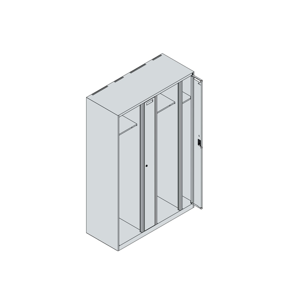 Productafbeelding nr. 4: C+P brandweerkast KOMBI, sokkel, 2 compartimenten, hxbxd 1.850 x 1.200 x 500 mm, lichtgrijs, met helmhouder