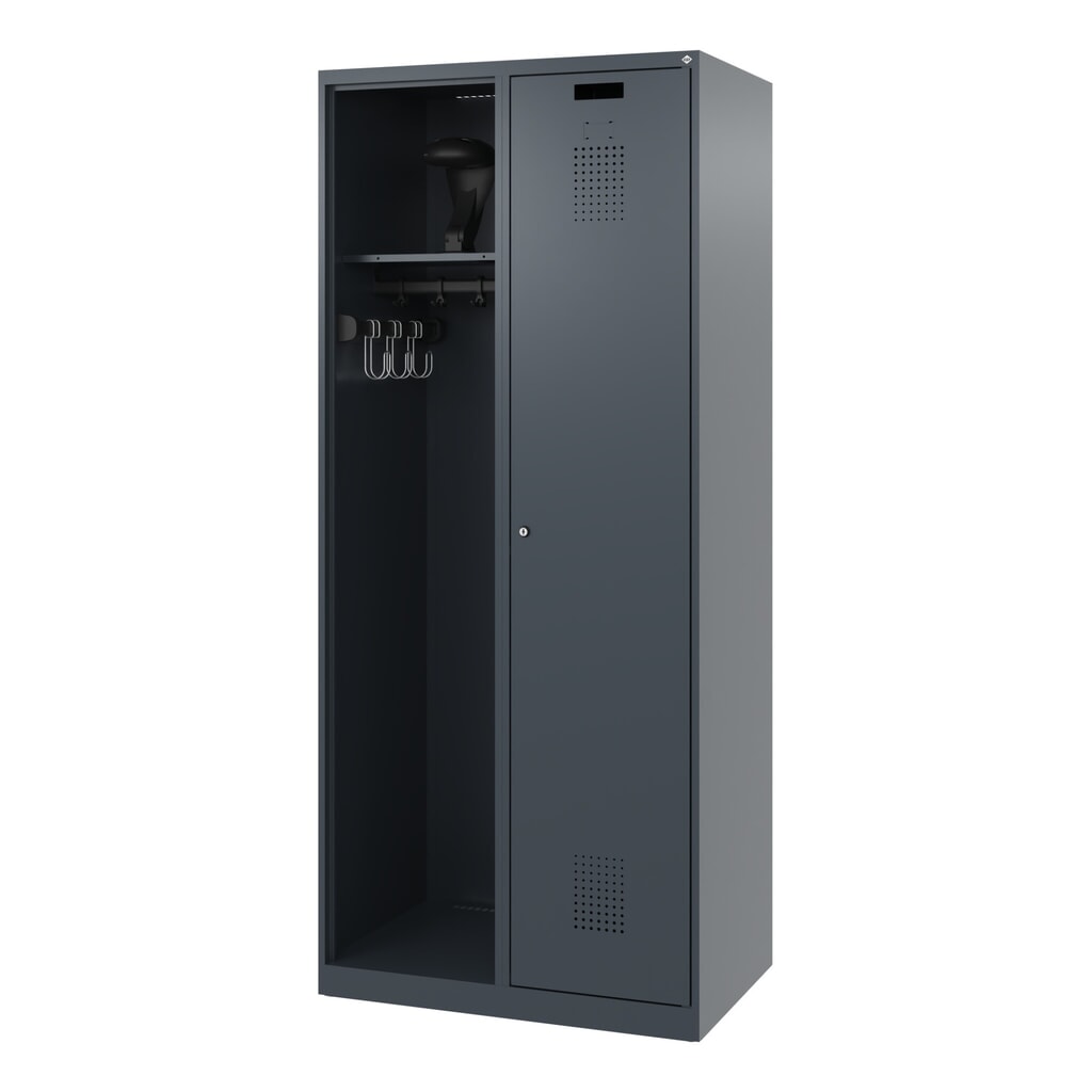 Productafbeelding nr. 5: C+P brandweerkast KOMBI, vloerglijders, 1 compartiment, hxbxd 1.850 x 800 x 500 mm, antracietgrijs, met helmhouder
