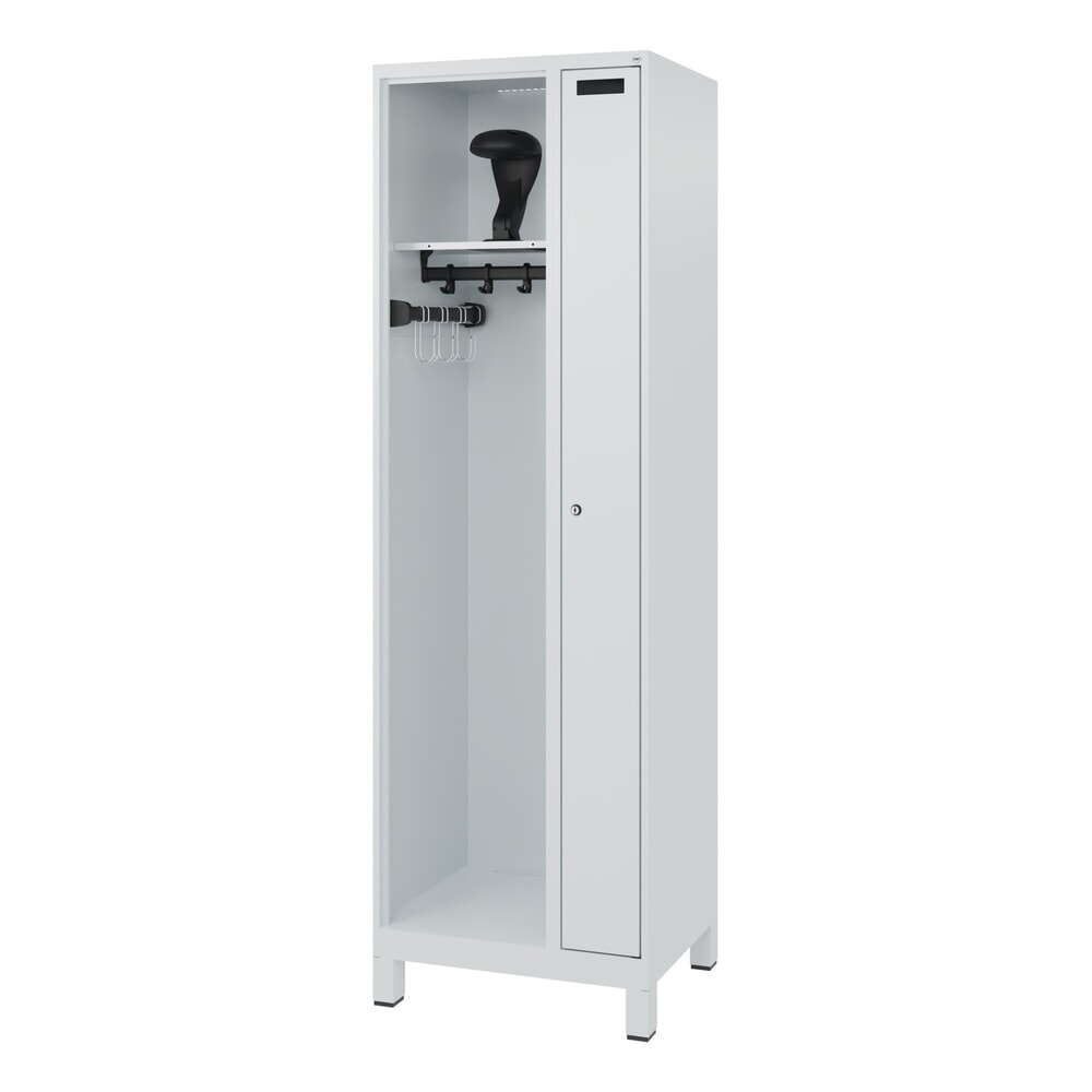 Productafbeelding nr. 5: C+P brandweerkast KOMBI, voeten, 1 compartiment, hxbxd 1.850 x 600 x 500 mm, lichtgrijs, met helmhouder