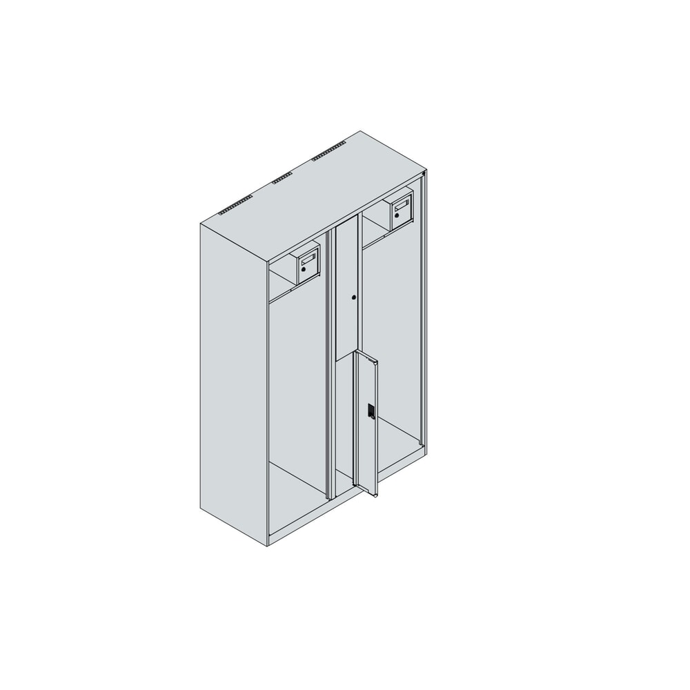 Productafbeelding nr. 4: C+P brandweerkast MAXI, sokkel, hxbxd 1.850 x 1.200 x 500 mm, lichtgrijs, met helmhouder