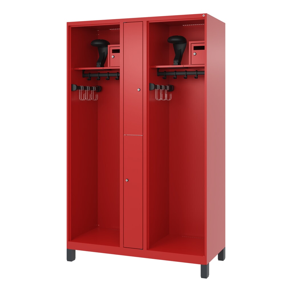 Productafbeelding nr. 5: C+P brandweerkast MAXI, voeten, hxbxd 1.850 x 1.200 x 500 mm, vuurrood, met helmhouder