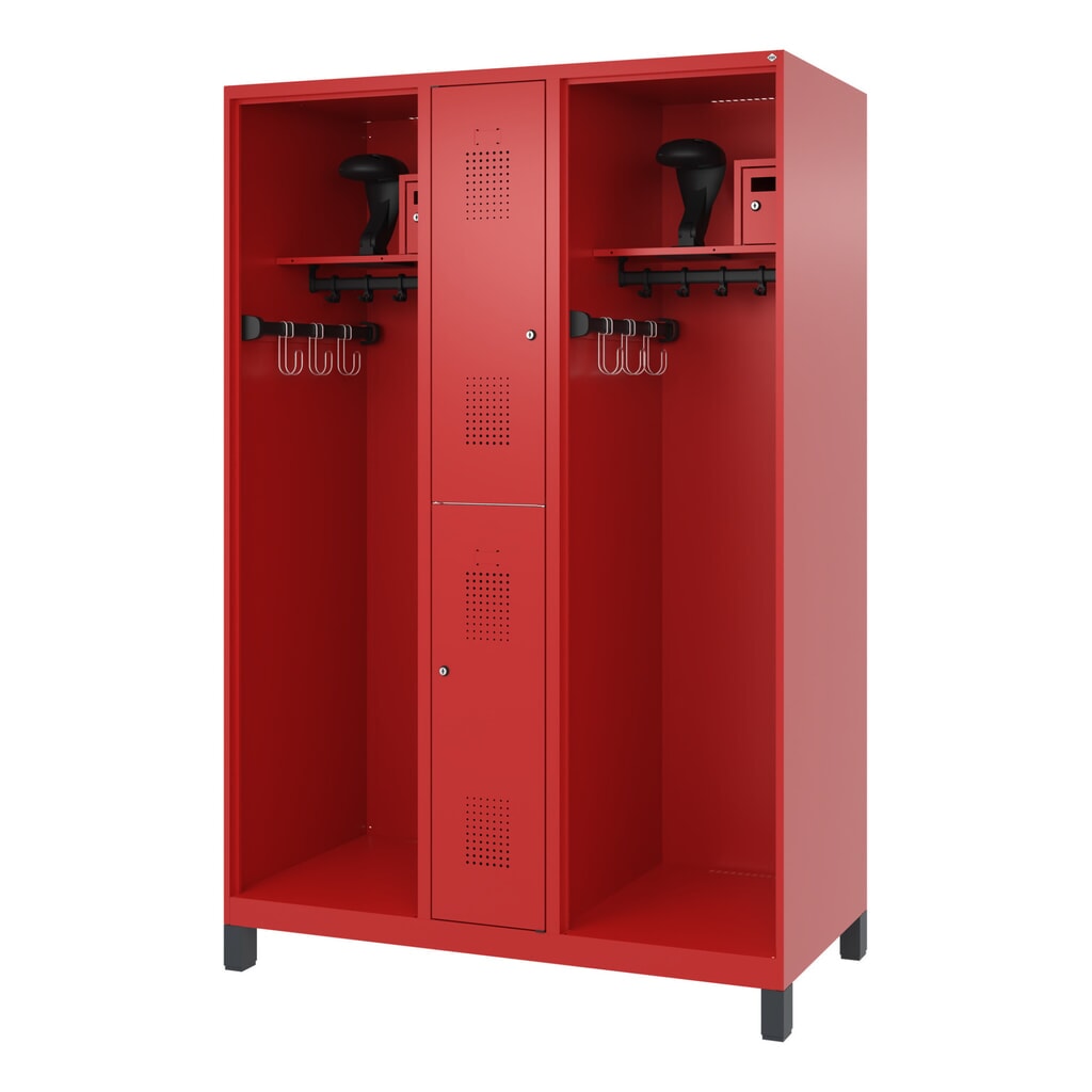 Productafbeelding nr. 5: C+P brandweerkast MAXI, voeten, hxbxd 1.850 x 1.300 x 600 mm, vuurrood, met helmhouder