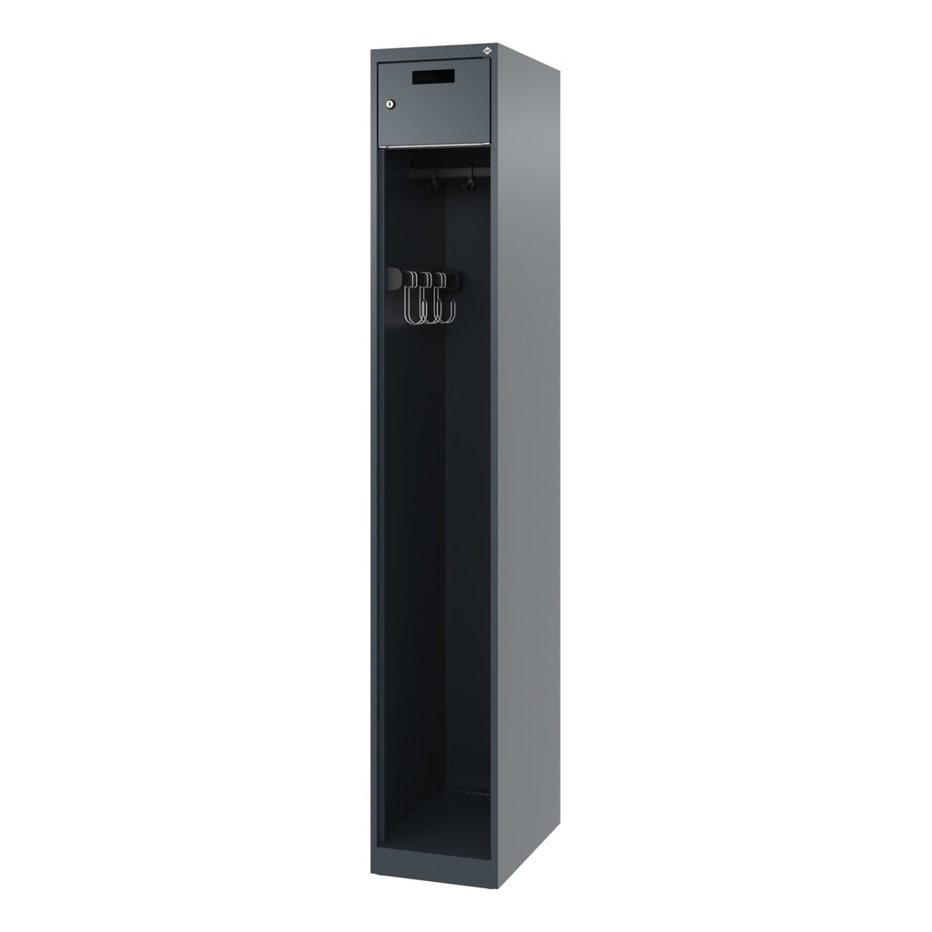 Productafbeelding nr. 5: C+P brandweerkast PRAKTUS, vloerglijders, 1 compartiment, hxbxd 1.850 x 300 x 500 mm, antracietgrijs
