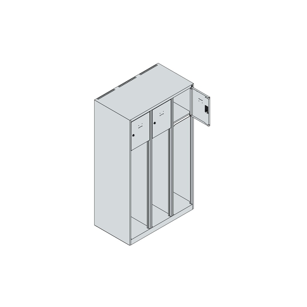 Productafbeelding nr. 4: C+P brandweerkast YOUNGSTER, sokkel, 3 compartimenten, hxbxd 1.530 x 900 x 500 mm, antracietgrijs, met helmhouder